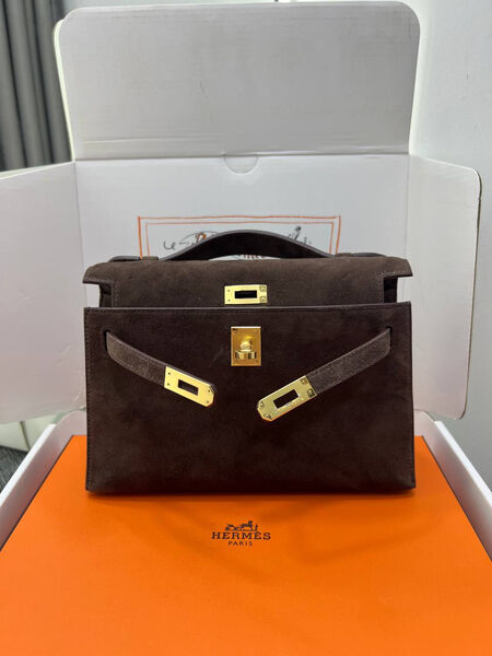 Сумка Hermèskelly Pochette женский замша 155746-3