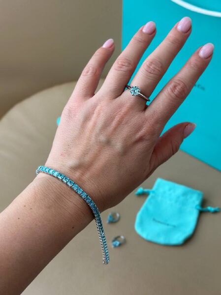 Комплект: браслет, кольцо, серьги Tiffany & Co. серебро бирюзовый h5294697-1-5