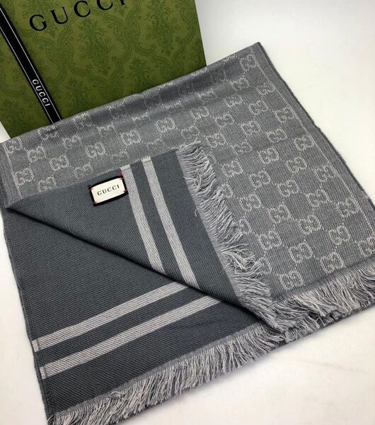 Мужской шарф Gucci мужской графитовый 54178
