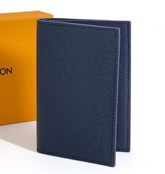 Обложка на паспорт Louis Vuitton мужской кожа синий 149996