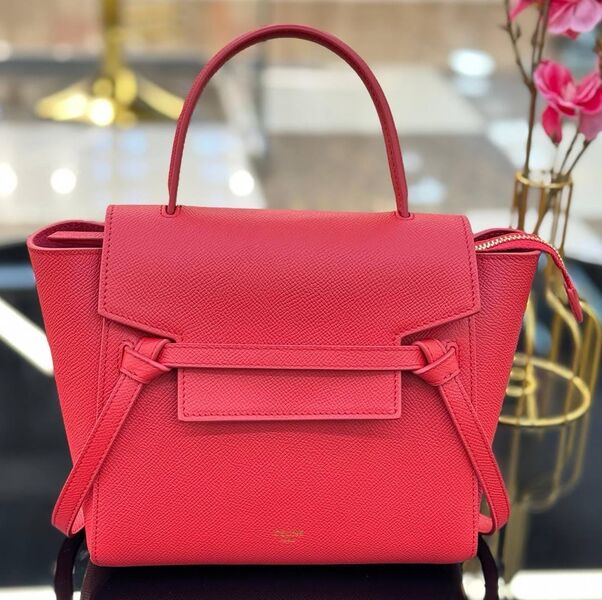 Сумка Celine Belt Nano женский кожа бордовый 142389