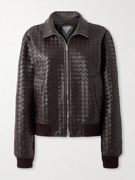 Куртка Bottega Veneta женский кожа черный 195125