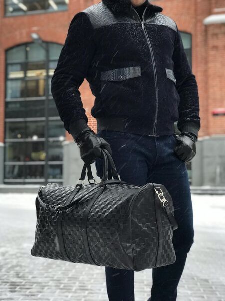 Дорожная сумка Louis Vuitton мужской кожа черный 19174-3