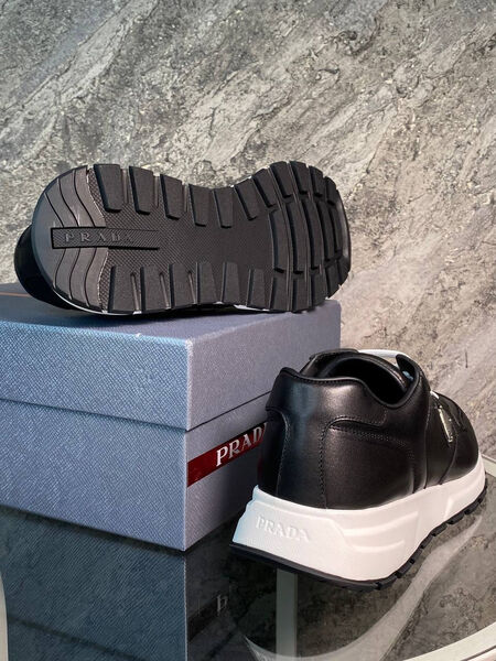 Мужские кроссовки Prada мужской кожа черный 151514-3
