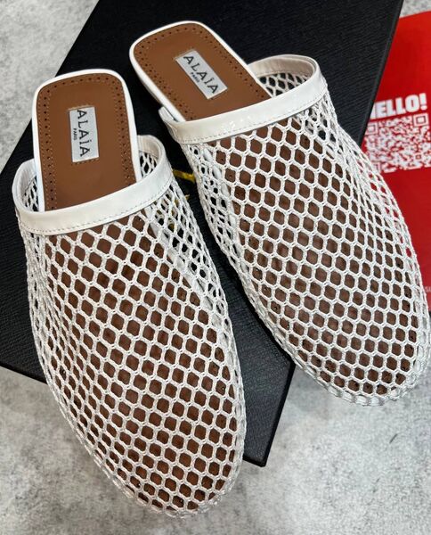 Сабо Alaïa женский кожа белый 154227