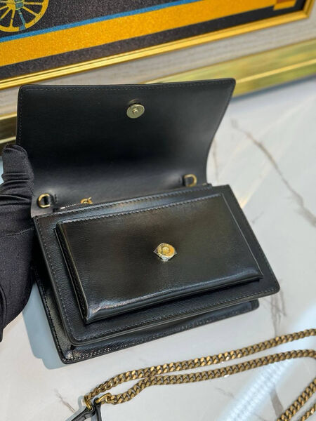 Сумка Saint Laurent Sunset Chain женский кожа черный 141998-7