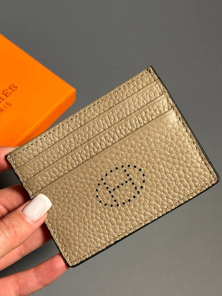 Картхолдер Hermès мужской кожа бежевый 154034-4