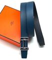 Мужской ремень Hermès мужской кожа синий 108484-1