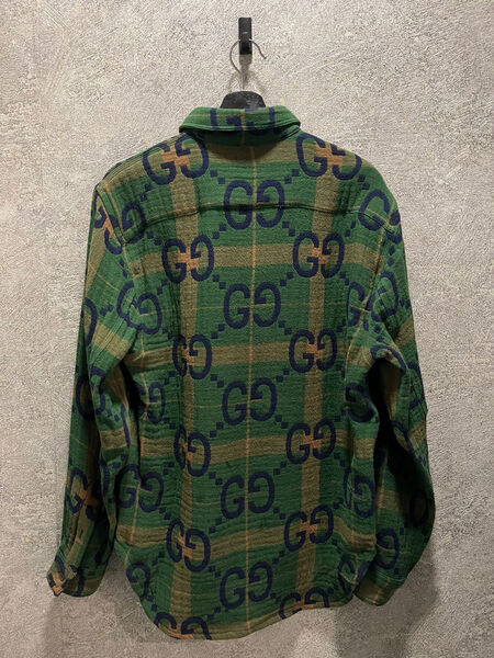 Мужская рубашка Gucci мужской болотный 112734-2