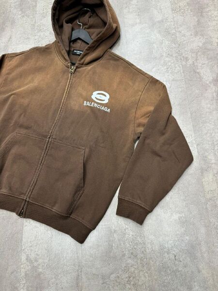 Зип-худи Balenciaga мужской серый w9856119-1-3