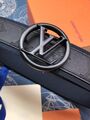 Мужской ремень Louis Vuitton мужской кожа черный 52917-2