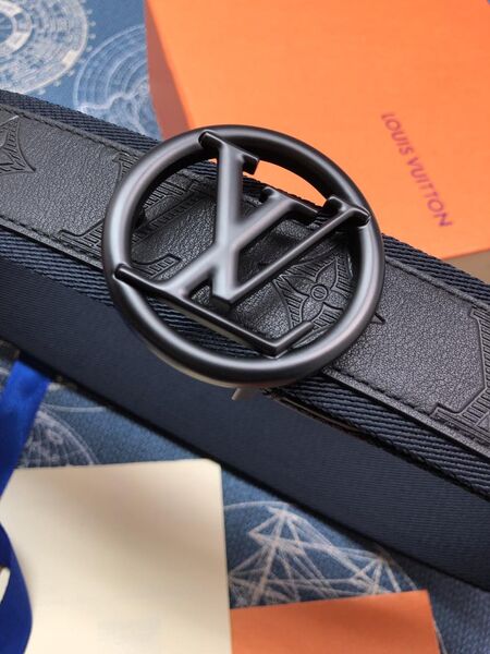 Мужской ремень Louis Vuitton мужской кожа черный 52917-2