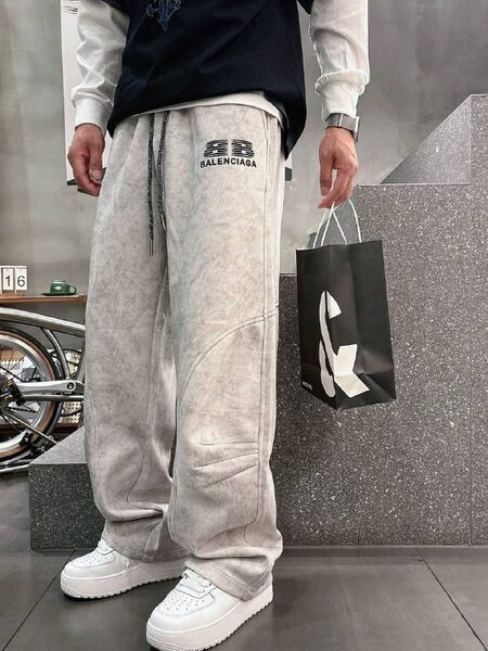 Мужские брюки Balenciaga мужской серый d9191519-1-2