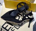 Туфли Fendi женский текстиль черный 105125-1