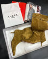 Сапоги Alaïa женский замша горчичный 162230-8