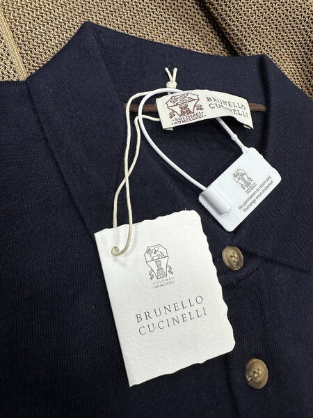 Мужское поло Brunello Cucinelli мужской синий 160448-5