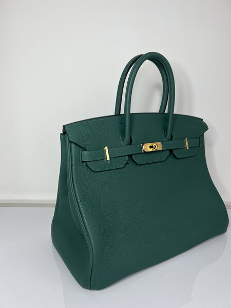 Сумка Hermès Birkin 35 женский кожа болотный 139844-2