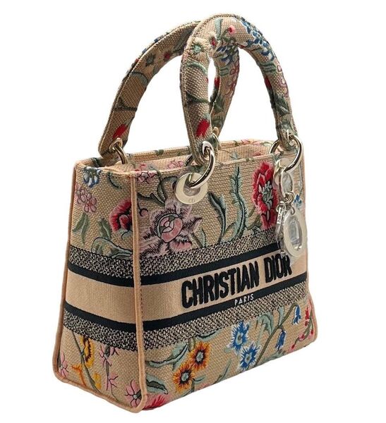 Сумка Christian Dior Lady женский текстиль бежевый 106902