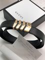 Мужской ремень Gucci мужской кожа черный 52379-3