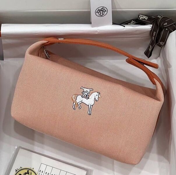 Косметичка Hermès женский текстиль оранжевый 123305