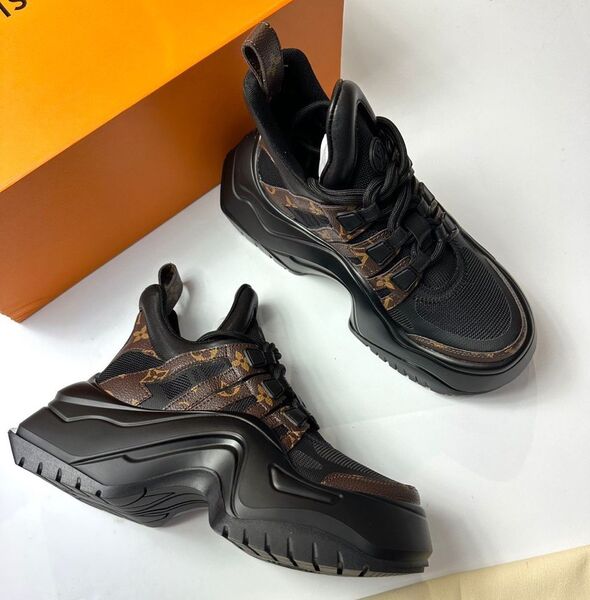 Кроссовки высокие Louis Vuitton женский кожа черный 109141