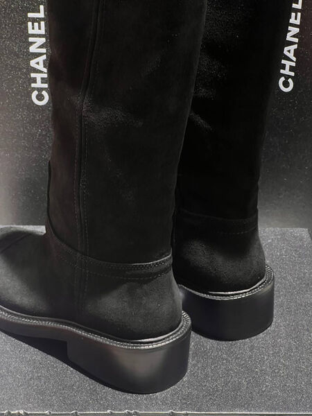 Сапоги Chanel женский замша черный 161073-4