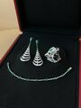 Комплект: кольцо, серьги, браслет Cartier женский серебро p3579911-1-4