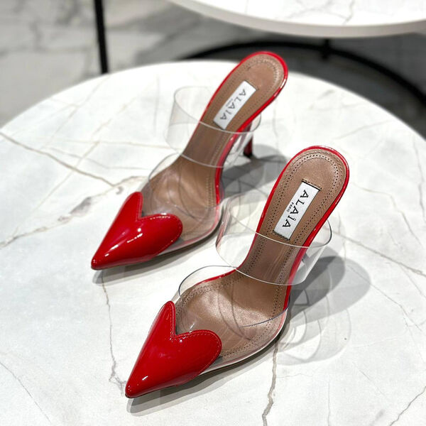 Туфли Alaïa женский кожа бордовый 146198-2