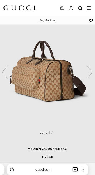 Дорожная сумка Gucci мужской кожа бежевый 167107-6