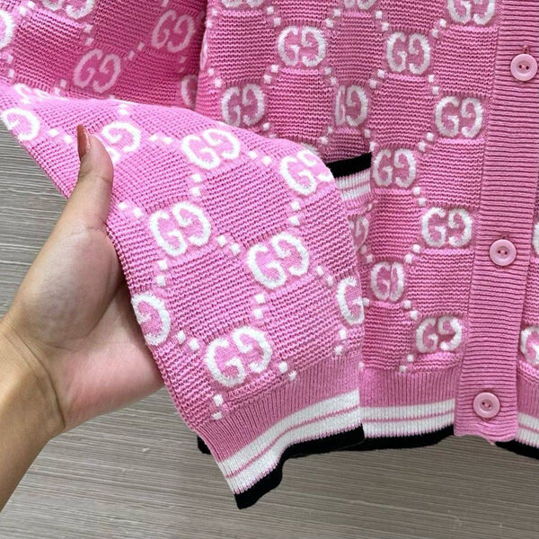 Кардиган Gucci женский вязаная ткань розовый 173788-4