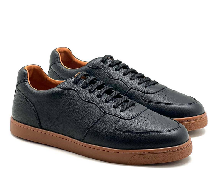 Мужские кеды Brunello Cucinelli мужской кожа черный 45780
