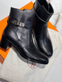 Ботильоны Hermès женский кожа черный 162836-7
