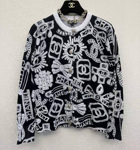 Кардиган Chanel женский вязаная ткань черный 134595