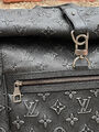 Мужской рюкзак Louis Vuitton мужской кожа черный 134333-4