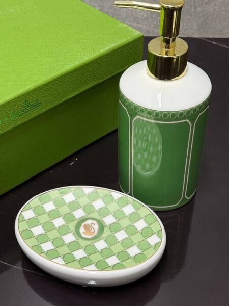 Набор для ванной комнаты Swarovski X Rosenthal фарфор болотный b9542633-1-3