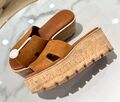 Шлепки Hermès женский замша бежевый 183278-1
