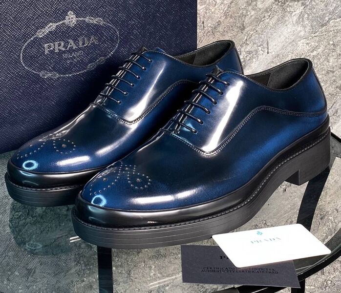 Мужские туфли Prada мужской кожа синий 171564