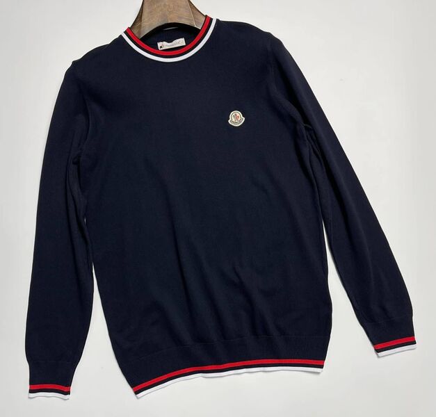 Мужской свитер Moncler мужской трикотаж синий 132574