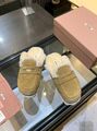 Женские меховые тапочки Miu Miu женский замша бежевый a1429452-1-4