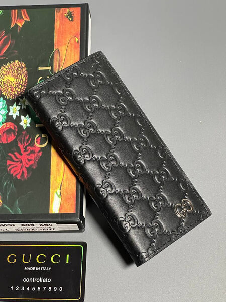 Мужской портмоне Gucci мужской кожа черный 154015-2