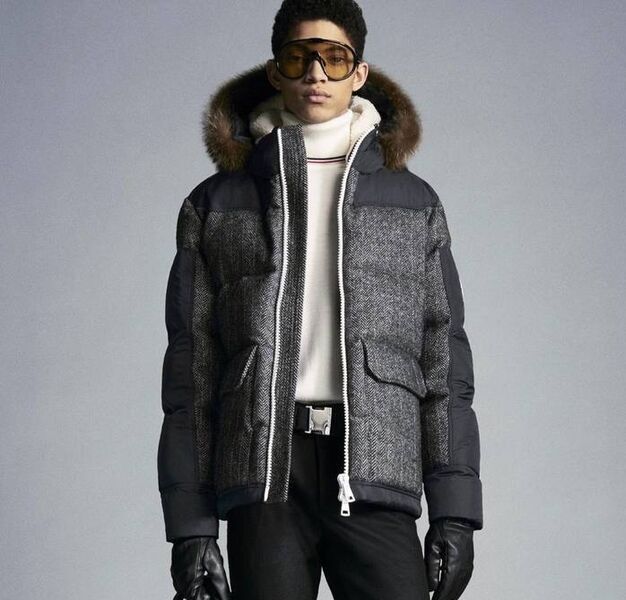 Мужской пуховик Moncler мужской графитовый 167374