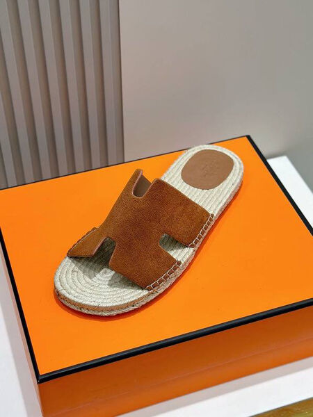 Мужские шлепки Hermès мужской замша 153420-4