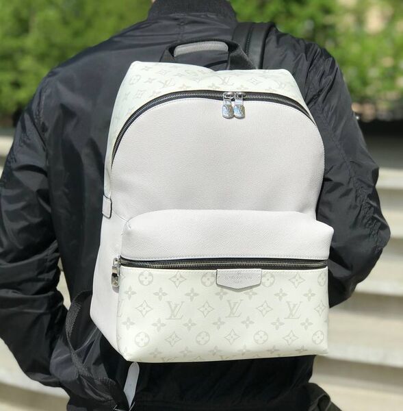 Мужской рюкзак Louis Vuitton мужской кожа белый 145919