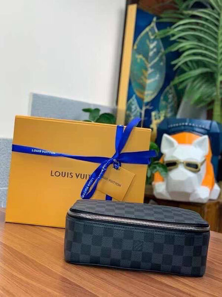 Мужской несессер косметичка Louis Vuitton мужской канва синий 111309-2