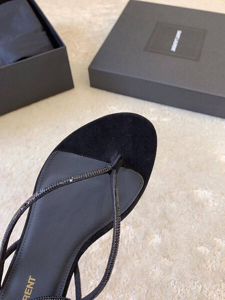 Босоножки Saint Laurent женский замша черный 148805-4