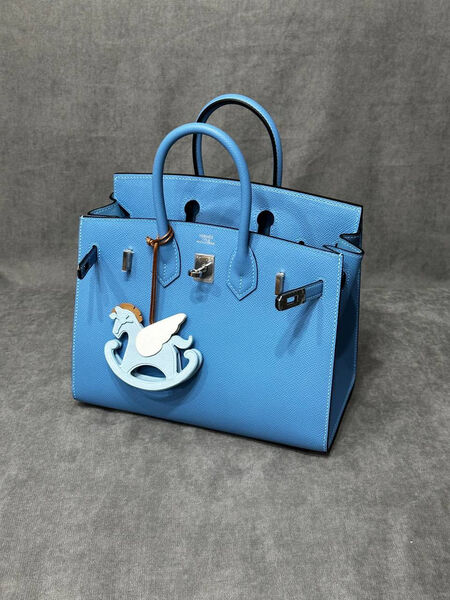 Сумка Hermès Birkin 25 женский кожа бирюзовый 116490-2