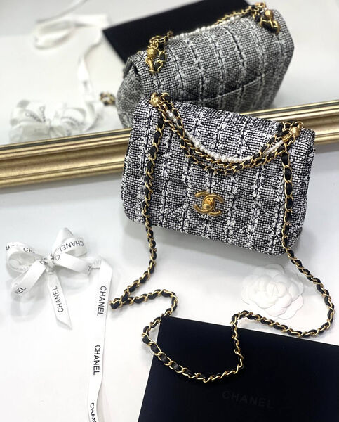 Сумка Chanel женский твид графитовый 144500-5