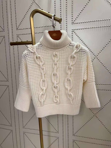 Свитер Hermès женский вязаная ткань белый 128682-4