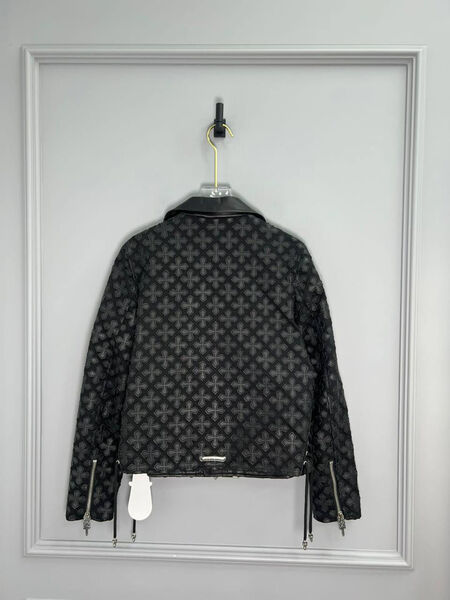 Куртка Chrome Hearts женский кожа черный 141102-2