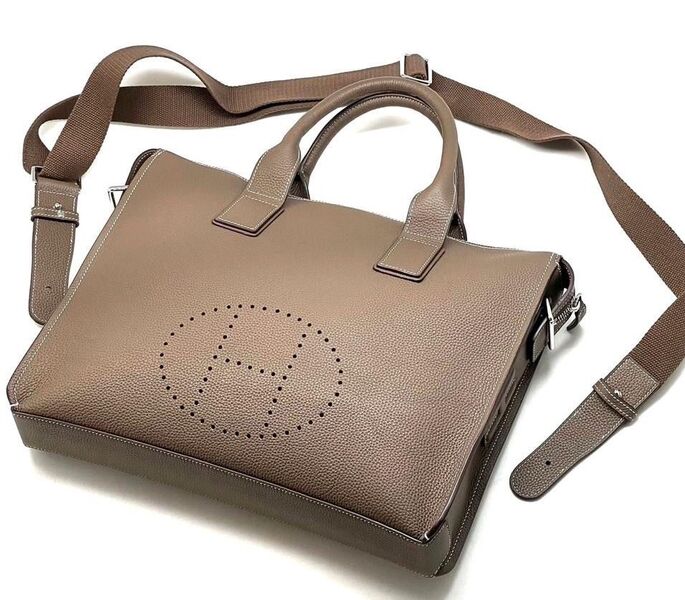 Мужской портфель Hermès мужской кожа бежевый 103970